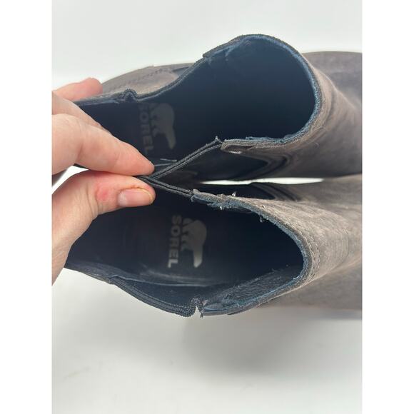 Sorel Women's Joan Uptown Chelsea Leather Boots Size 7 Blackened Brown - Picture 7 of 8